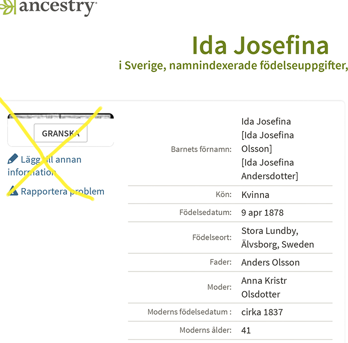 Ida Josefina data